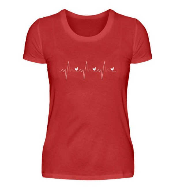 Hühner Heartbeat 2 · Damen T-Shirt Jetzt online – Bild 3