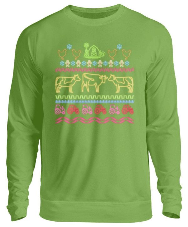 Bauernhof Neon Ugly Christmas · Unisex Sweatshirt Pullover Schn?ppchen – Bild 4