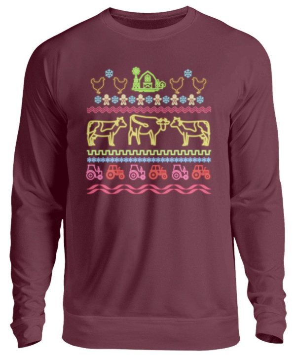 Bauernhof Neon Ugly Christmas · Unisex Sweatshirt Pullover Schn?ppchen – Bild 3