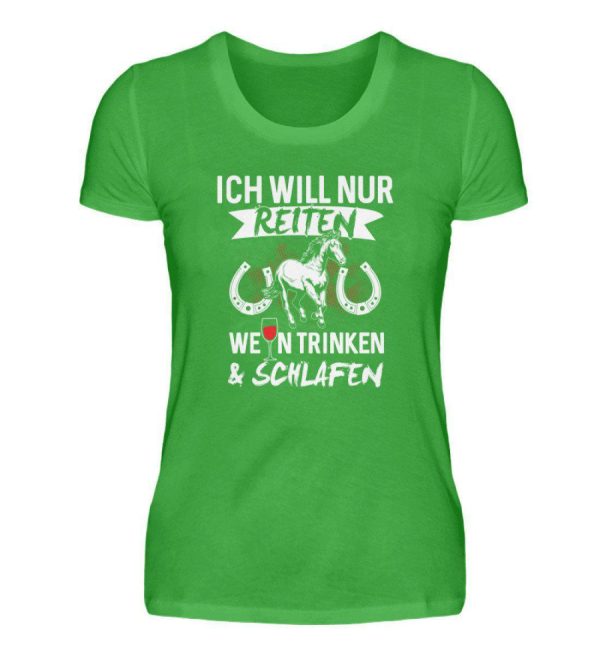 Reiten Wein trinken · Damen T-Shirt Schn?ppchen – Bild 4