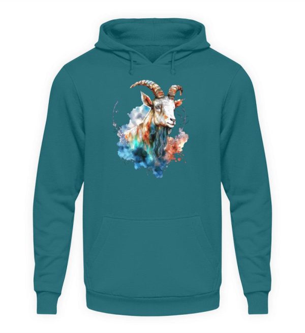 Ziege Wasserfarben 1 · Unisex Kapuzenpullover Hoodie Mode – Bild 5